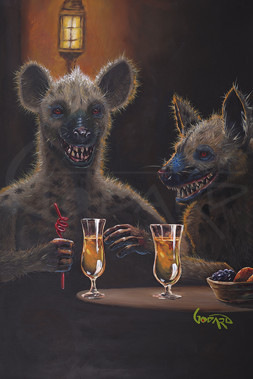 Michael Godard 2 Hyenas Walk into a Bar (AP)